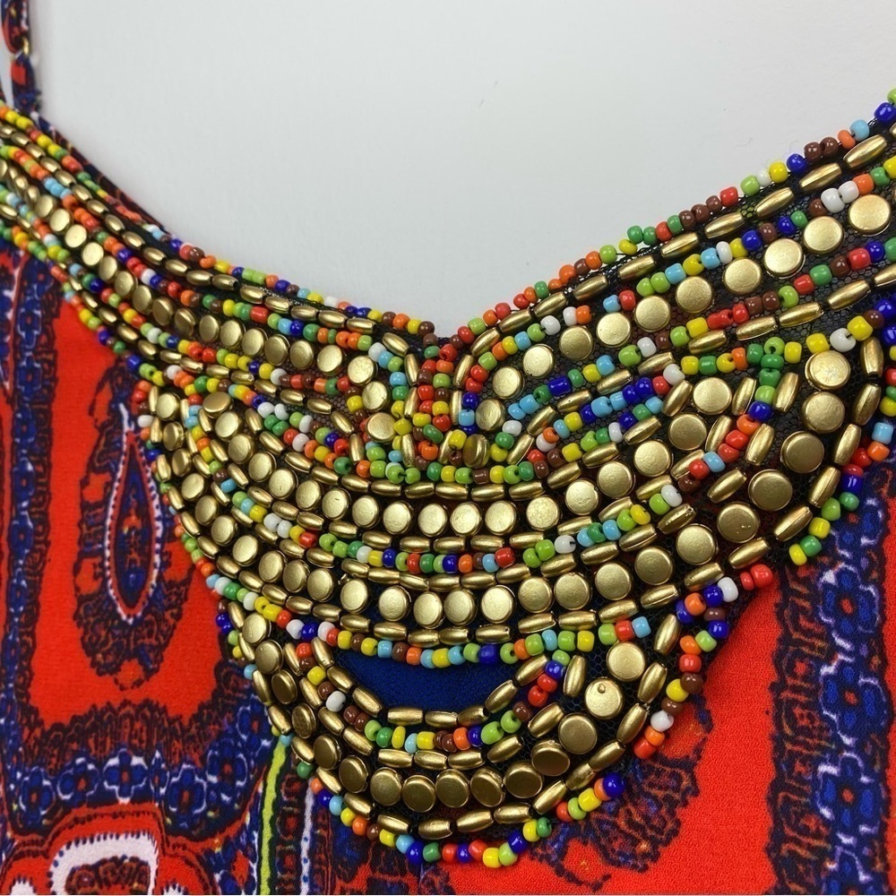 Lord & Taylor • handkerchief hem dress with beaded bib